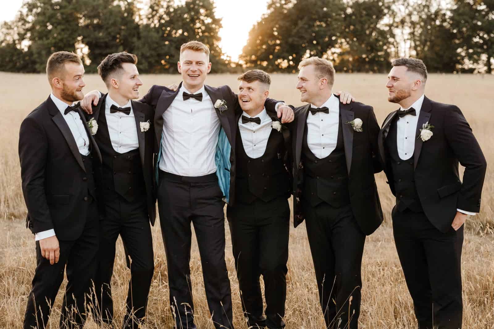 groom and groomsmen at silchester farm