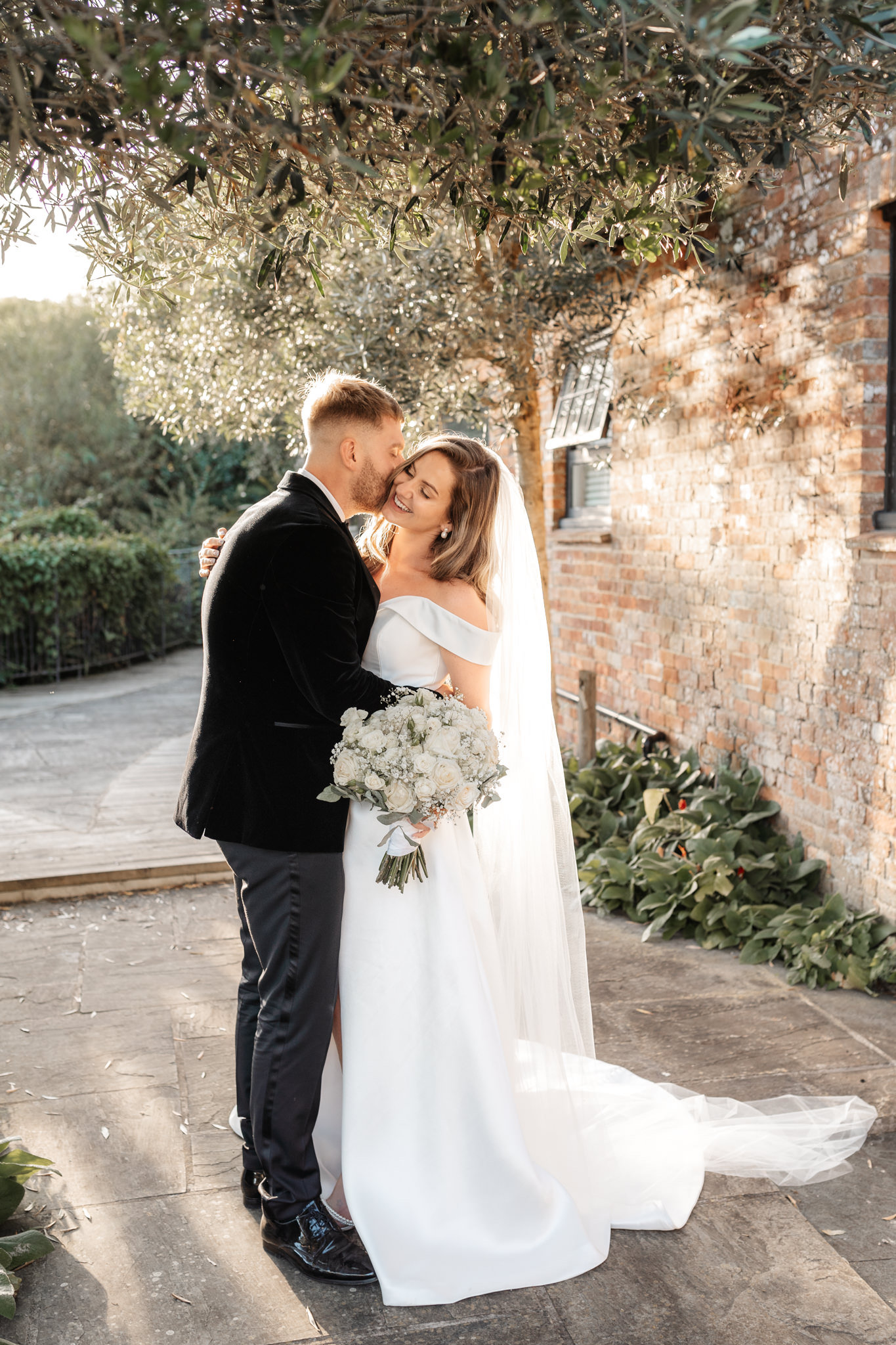 bride and groom portrait at a destination wedding in tuscany italy