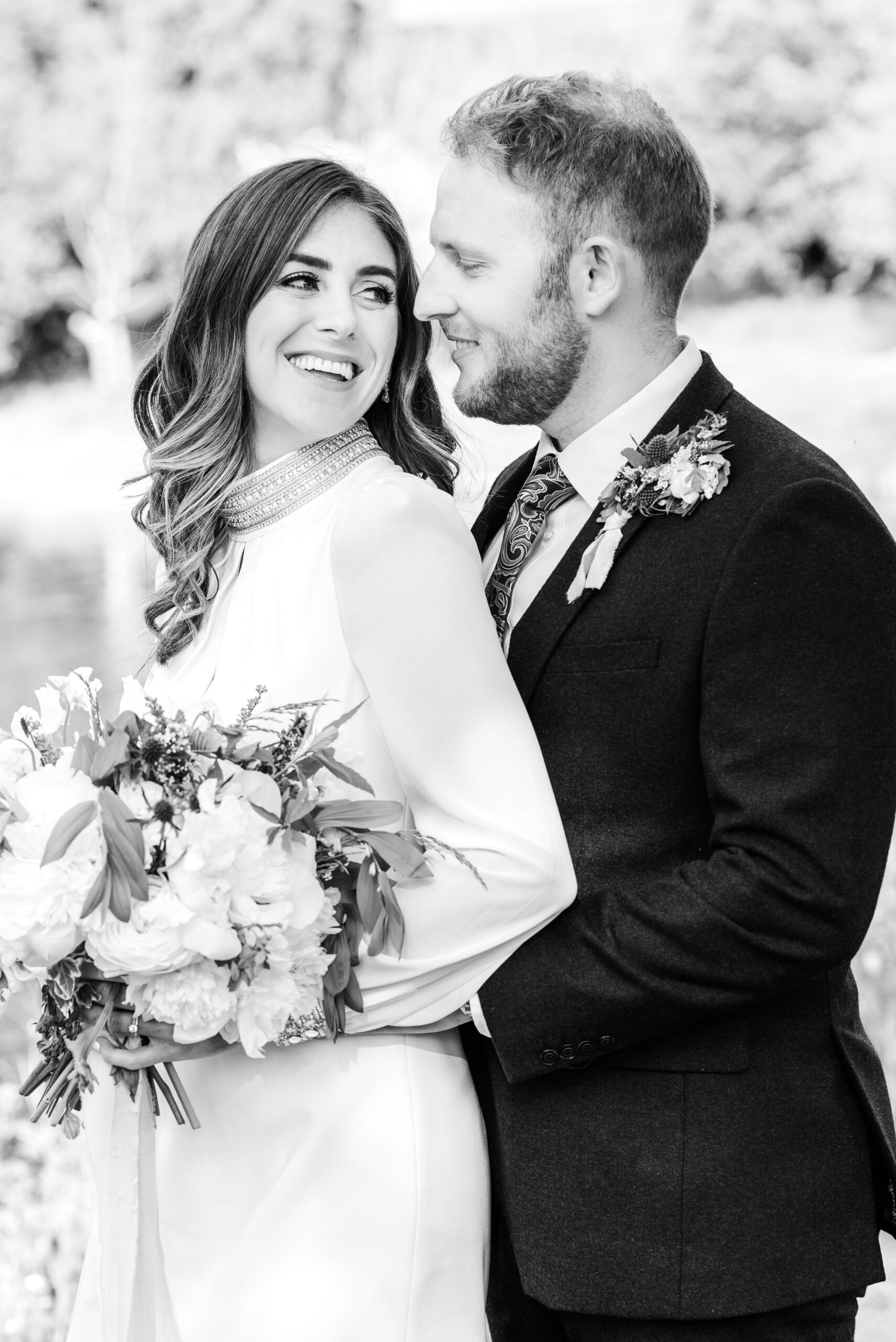 hampshire wedding photographer chloe caldwell and her husband during their own wedding